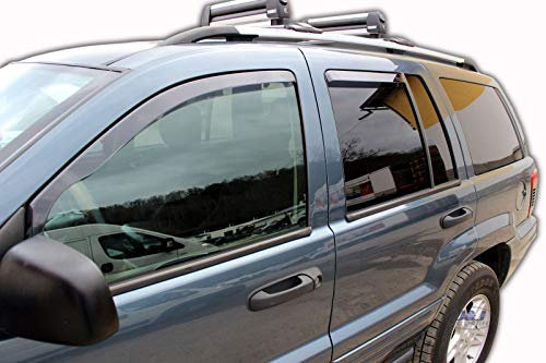J&J AUTOMOTIVE | Windabweiser Passend Für Grand Cherokee 1999-2005, Heko Regenabweiser, Getönt, Set 4-Teilig, Vorne, Hinten, Aerodynamisch