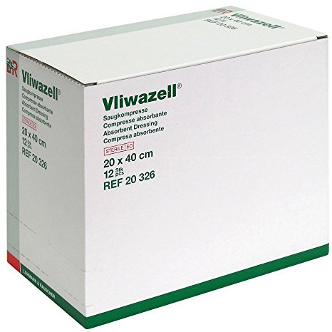 Vliwasoft 20326 Verbände, Vliwazell, steril, 20 cm x 40 cm (12-er pack)