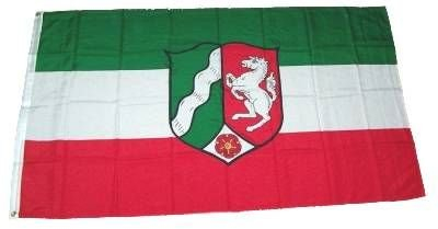 MM Nordrhein-Westfalen Flagge/Fahne, 150 x 90 cm, wetterfest, mehrfarbig, 16198