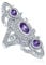 Bling Jewelry Vintage Stil Filigran Lila Zirkonia Rüstung Vollfinger Statement Ring Simuliert Amethyst CZ Versilbertes Messing
