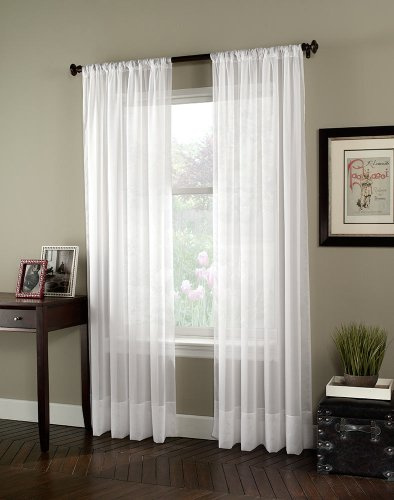 Curtainworks Soho Voile Sheer Curtain, 59 x 84 in, Winter White, 1 Panel