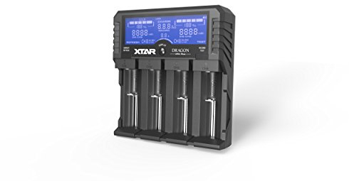 Xtar VP4 Ladegerät mit LCD Display für 4X Li-Ion Akku schwarz