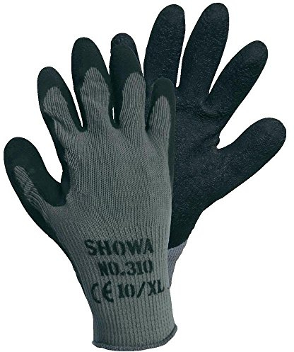 10 Paar - SHOWA Grip-Arbeitshandschuhe 310 schwarz, Größe 7