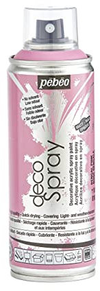 PEBEO - Peinture Acrylique en Spray - Pour la Décoration Multi Supports en Intérieur et Extérieur - Base Eau, Faible Odeur - 200 ml - Finition Mate - Coloris Rose Bengale
