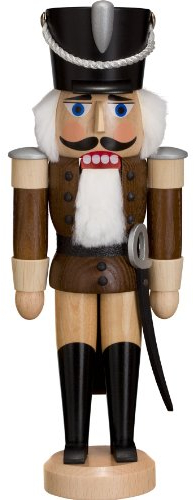 Seiffener Volkskunst Nussknacker Husar Esche braun, 28 cm hoch, original Erzgebirge SV 11312/6