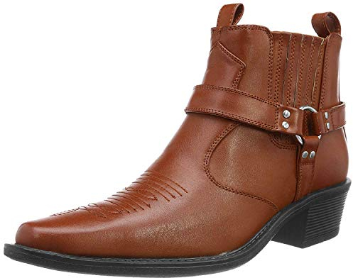 US Brass - Stivali Cowboy alla Caviglia - Uomo (42 EUR) (Nero)