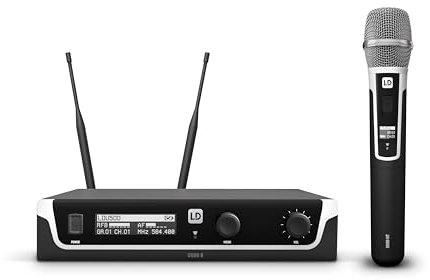 LD Systems U508 HHC 2 - Funkmikrofon System mit Sender/Empfänger und 2 Kondensator Handmikrofonen, 823 – 832 MHz + 863 – 865 MHz, schwarz