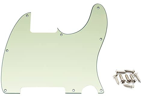 Musiclily 8 Löcher Schlagbrett Pickguard für Fender USA/Mexican Telecaster Esquire E-Gitarre,3 lagig Mint Green
