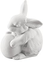 Hutschenreuther Ei 10 cm weiß biskuit Porzellan-Hase, 10 x 7 cm