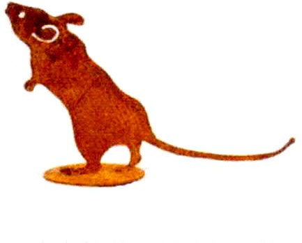 Rost - Kleine Maus - Höhe: 12cm - Auf Platte & Fester Stand - Hochwertige Gartendekoration