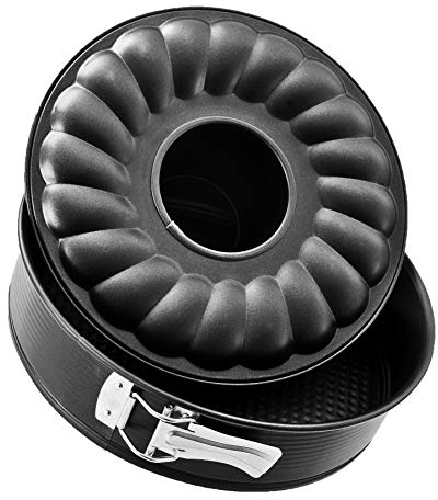 Zenker Black Metallic Tortiera 2 Fondi, Acciaio, Nero