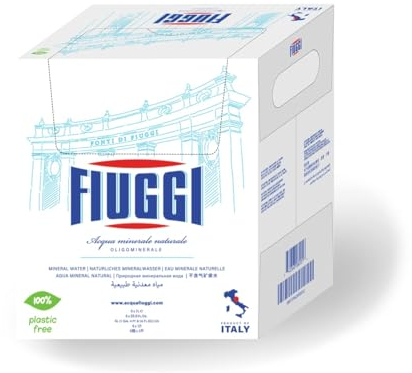 Fiuggi Still Natural Mineral Water - Refreshing Taste & Hydration (6 x 1L Glass Bottles) | From Italy | Naturally Low-Sodium