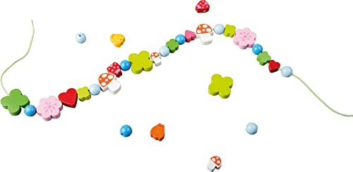 302636 - HABA Fädelspiel Glücksbringer , Kreatives Fädelspielzeug mit Glücksbringer-Motiven , Set aus 2 Fädelschnüren, 30 Fädelelementen und 20 Perlen zum Auffädeln , Spielzeug ab 3 Jahren