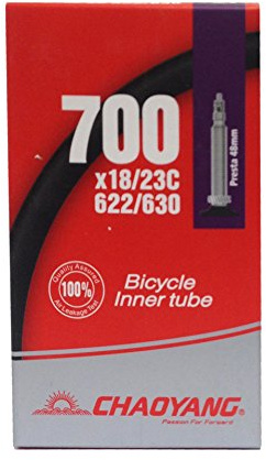 CYT 700 x 18?23 C/71,1 cm Road, Fixie Bike Inner Tube F/V lang Presta, schwarz, 48mm