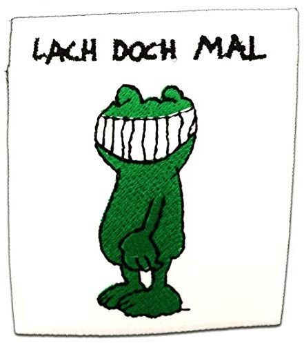 Catch the Patch Lach Doch Mal - (Größe: 6,8 x 7,6 cm) Aufnäher, Bügelbilder, Aufbügler, Applikationen, Patches, Sticker zum Aufbügeln oder Aufnähen – für Kleidung, Taschen, Jacken