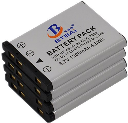 4x NP-45A Batterie pour Fujifilm NP45 A Np-45s NP-45 NP-45B FinePix Z20 JX530 L55 XP90 J10 T200 XP50 JX400 JZ500 XP70 Z90 J15 Camera