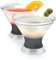 Host Freeze Insulated Martini Cooling Cups Freezer Gel Chiller Double Wall Stemless Cocktail Glass 9 oz (266ml), Set of 2 - Grey (3310)
