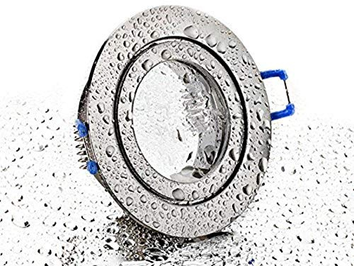 LC-Light IP44 Nassraum Badezimmer Installationsrahmen Patio Baldachin Licht gebürstetes Eisen mit Schnappverschluss Spritzwassergeschützter Aluminium-Einbaurahmen Geeignet