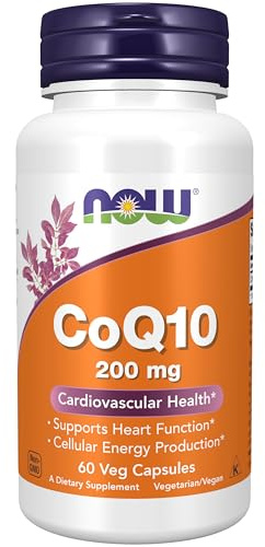 NOW Foods Supplements, CoQ10 (Coenzyme Q10) 200 mg, Cardiovascular Health*, 60 Veg Capsules