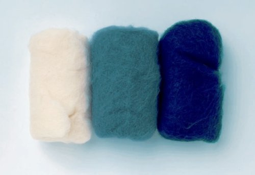 GLOREX Schafwolle 3 x 10 g, Blau, 16 x 14.5 x 5 cm