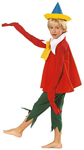 Joker H670-001 - Pinocchio Costume di Carnevale in Busta, Rosso e Verde