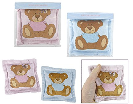 Teddybär Kirschkernkissen 30 x 30 cm hellblau Modern Therapeutisches Kirschkernkissen