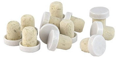 Lot de 30 bouchons en plastique pour bouteilles de vin et liqueurs faits maison Blanc