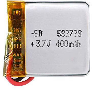 Akku 582728 LiPo 3.7V 400mAh 1.48Wh 1S 5C Liter Energy Battery para Electrónica Recargable teléfono portátil vídeo smartwatch reloj GPS - No Apta para Radio Control 30x27x6mm (400mAh|582728)