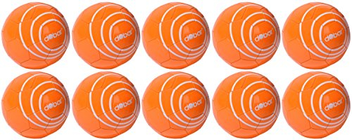 dobar Fußball 10er Set geeignet für Kinder und Jugendliche - aufblasbare Bälle Größe 5 aus Kunstleder - Trainingsball zum Fußball Spielen - Orange