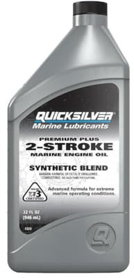 Quicksilver 858026Q01 Premium Plus Two-Cycle TC-W3 Oil for 2-Cycle Mercury, Mariner, Force, Mercury Jet Drive Outboards and Mercury Sport Jet Engines, 1 Quart Bottle