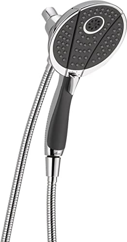 Delta Faucet 4-Spray In2ition Dual Shower Head with Handheld Spray, Chrome Shower Head with Hose, Handheld Shower Heads, Showerheads & Handheld Showers, Detachable Shower Head, Chrome 58467