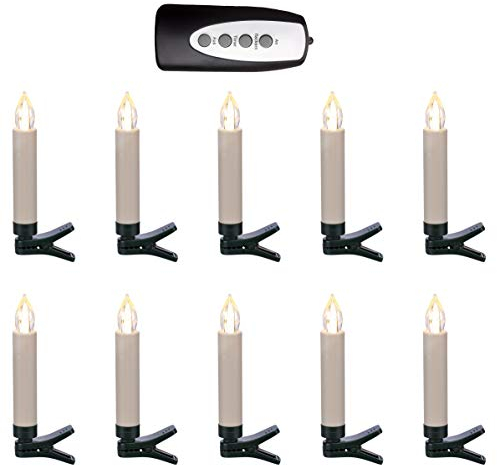 kabellose LED - Lichterkette, 10 Kerzen, Fernbedienung, Innen und Außen