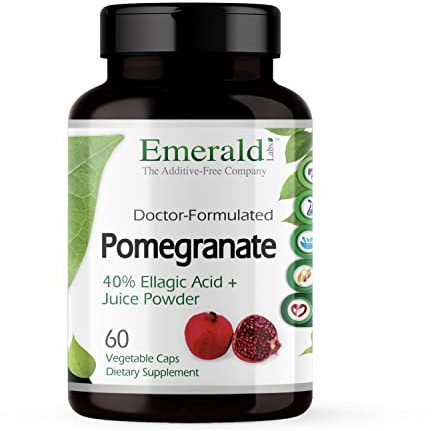 Emerald Labs Pomegranate Extract - Pomegranate Extract (40% Ellagic Acid) & Pomegranate Juice Powder for Immune Response & Heart Support* - 60 Vegetable Capsules (30-Day Supply)