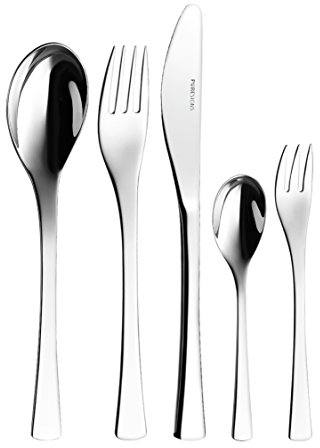 Puresigns FIVE Besteckset Edelstahl Poliert Besteck mit Monoblocmesser Silber 68-teilig