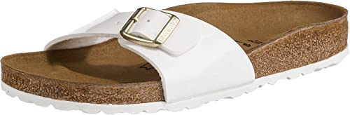 BIRKENSTOCK Classic Madrid Birko-Flor 40731, Pantoletten, Weiß (Weiß 73), 40 EU (7 UK)