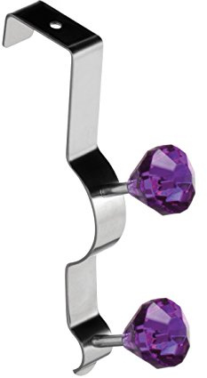 Premier Housewares Diamante Double Over Door Hook - Purple