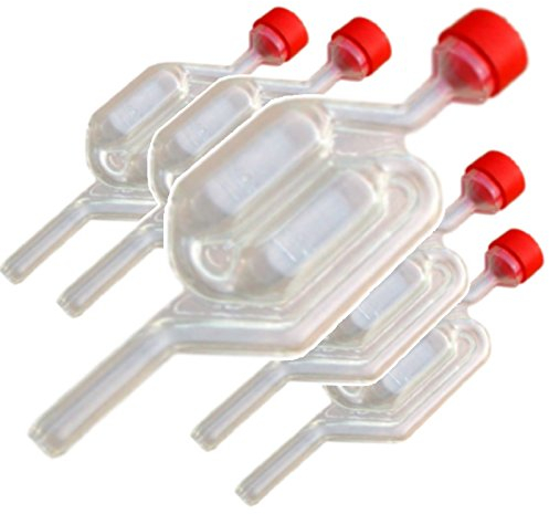 5X Bubbler Airlocks - Homebrew Equipment Air-Lock for Wine, Beer & Cider Making