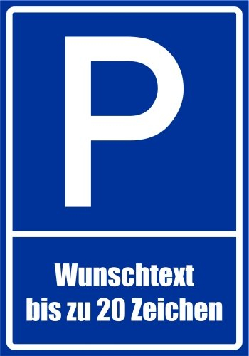 Kiwistar - Parkplatzschild - Alu Verbund kein PVC! - Wunschtext bis zu 20 Zeichen nach Wahl - 21 x 15cm