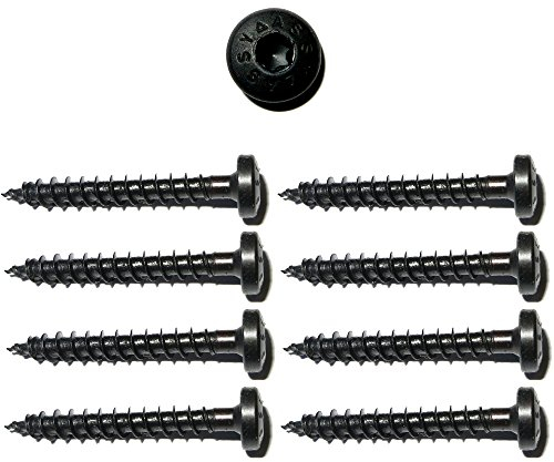 foto-kontor 8 Assy Panhead Spezial Holzschrauben 4x30mm in schwarz Gewinde asymmetrisch Lautsprecherschrauben