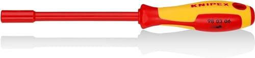 KNIPEX Nut Driver, VDE-Tested 232 mm, 98 03 06 | With Screwdriver Handle Insulated with Multi-Component Grips
