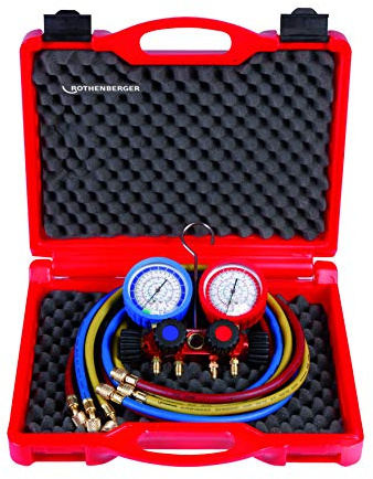 Rothenberger Monteurhilfe-Set 4-WegeII Plus, R22-R407C mit Manometer,Pulse-free, Klasse 170602