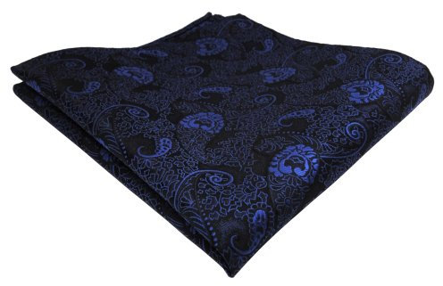 TigerTie Designer Einstecktuch in blau dunkelblau schwarz Paisley gemustert