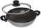 STONELINE Wok 32 cm, mit Deckel, Aluguss, Wok Pfanne beschichtet mit echten Steinpartikeln, grau, ohne Fett oder Öl kochen und braten, großer Wok Induktion