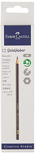 Faber-Castell 112504 - Bleistifte Set Goldfarber, 12 Bleistifte, Härtegrad 4B