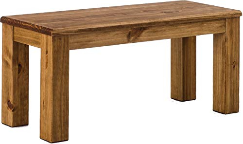 B.R.A.S.I.L.-Möbel Brasilmöbel Sitzbank 100 cm Rio Classico Brasil Massivholz aus Pinie, Verschiedene Größen & Farben, ideal für Esszimmer & Küche