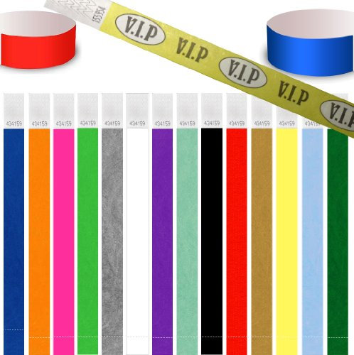 100 Premium Tyvek Paper Security-Armbänder für Events und Konzerte 3/4 Zoll / 19 mm Breite (Himmelblau)