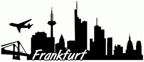 Samunshi® Frankfurt Skyline Aufkleber Sticker Autoaufkleber City Gedruckt - 15x6,3cm schwarz