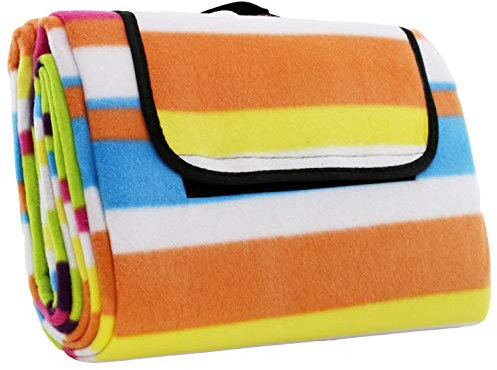 Picknick Decke Fleece in der Größe: ca. 135 x 175 cm und im Trend Design: Streifen