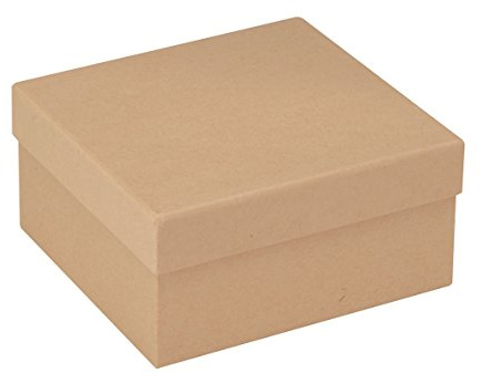 GLOREX 6 2022 155 Pappquadratbox, Natur, 15,5 x 15,5 x 7,5 cm