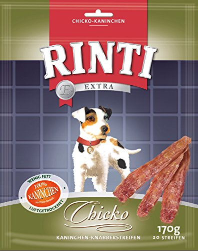 RINTI Extra Chicko Kaninchen | 60g | Ergänzungsfuttermittel für Hunde | Kann unterstützend bekömmlich und gut verdaulich sein | Mit zartem Kaninchenfleisch | Ohne Zucker